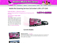 Tablet Screenshot of ambersmobilepetsalons.com